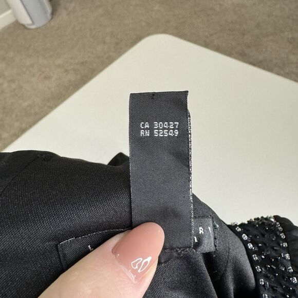 Vintage Laundry By Shelli Segal Womens Dress 0 Black Beaded Jersey Knit Maxi Y2K - Picture 13 of 15